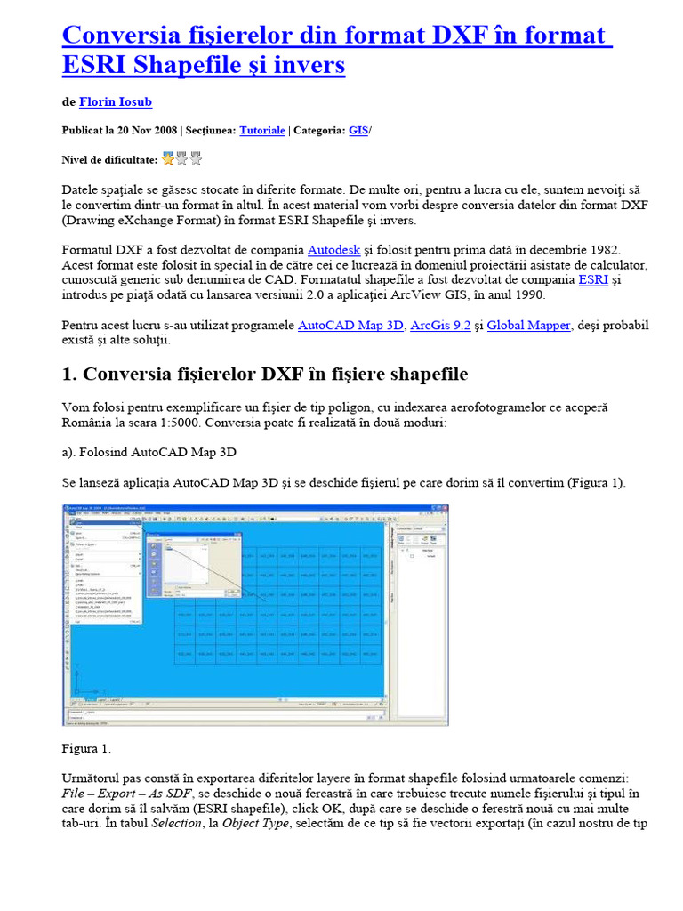 Conversia Fişierelor Din Format DXF În Format ESRI Shapefile | PDF