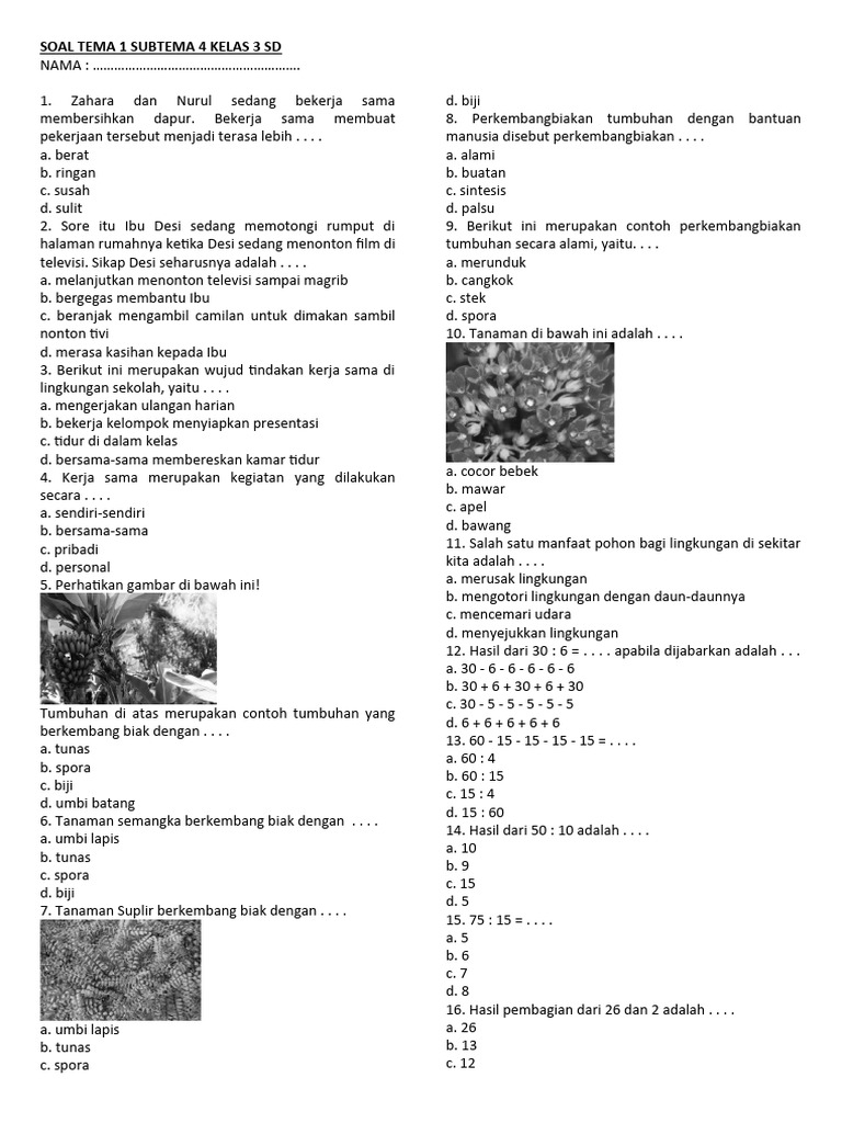 Persiapan Optimal: Unduh Soal PH Tema 1 Kelas 5