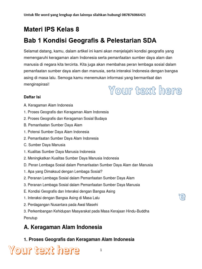 Curated visual reference: Dokumen Ini Juga Menjelaskan Kondisi Geografis Reference: Kondisi Geografis Dan Pelestarian Sda Pdf Perjalanan