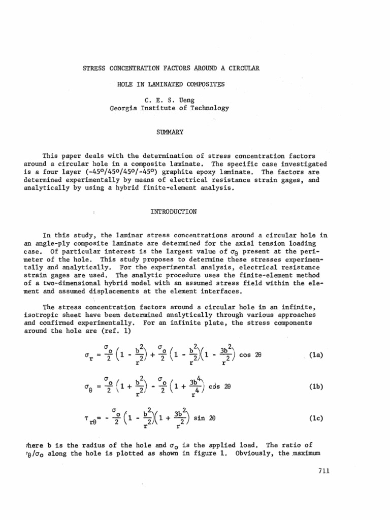 STJBSS CONCENTRATION FACTORS AROUND A CIRCULAR Hole in Laminated ...