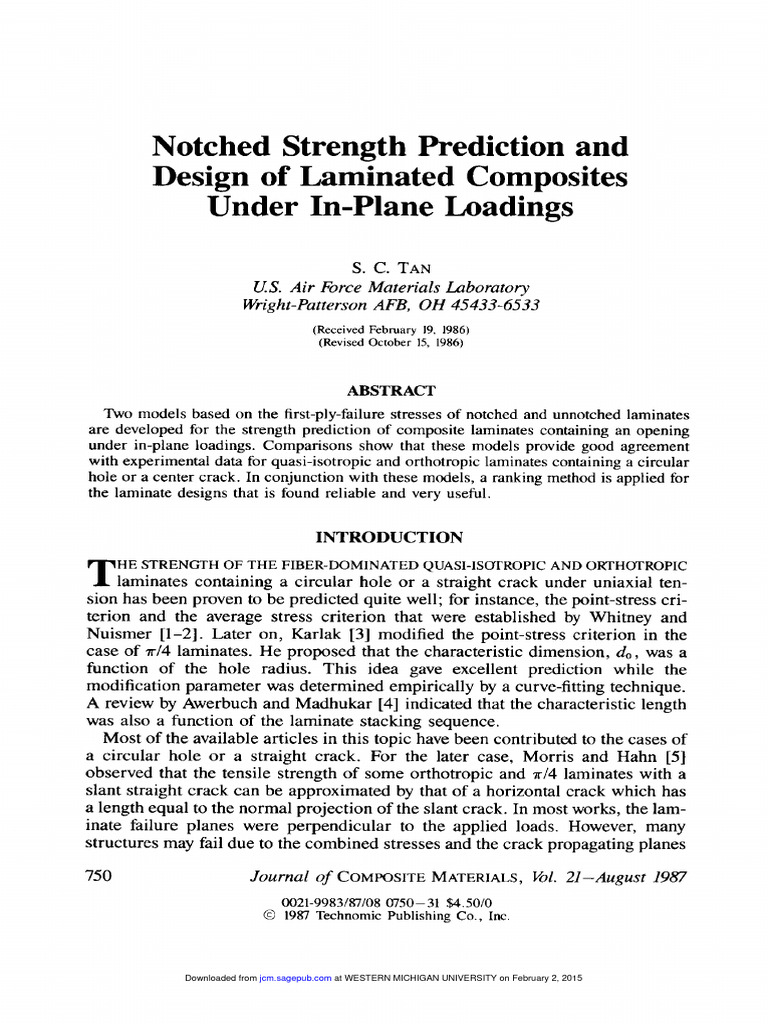 Notched Strength Prediction and Design of Laminated Composites Under In ...