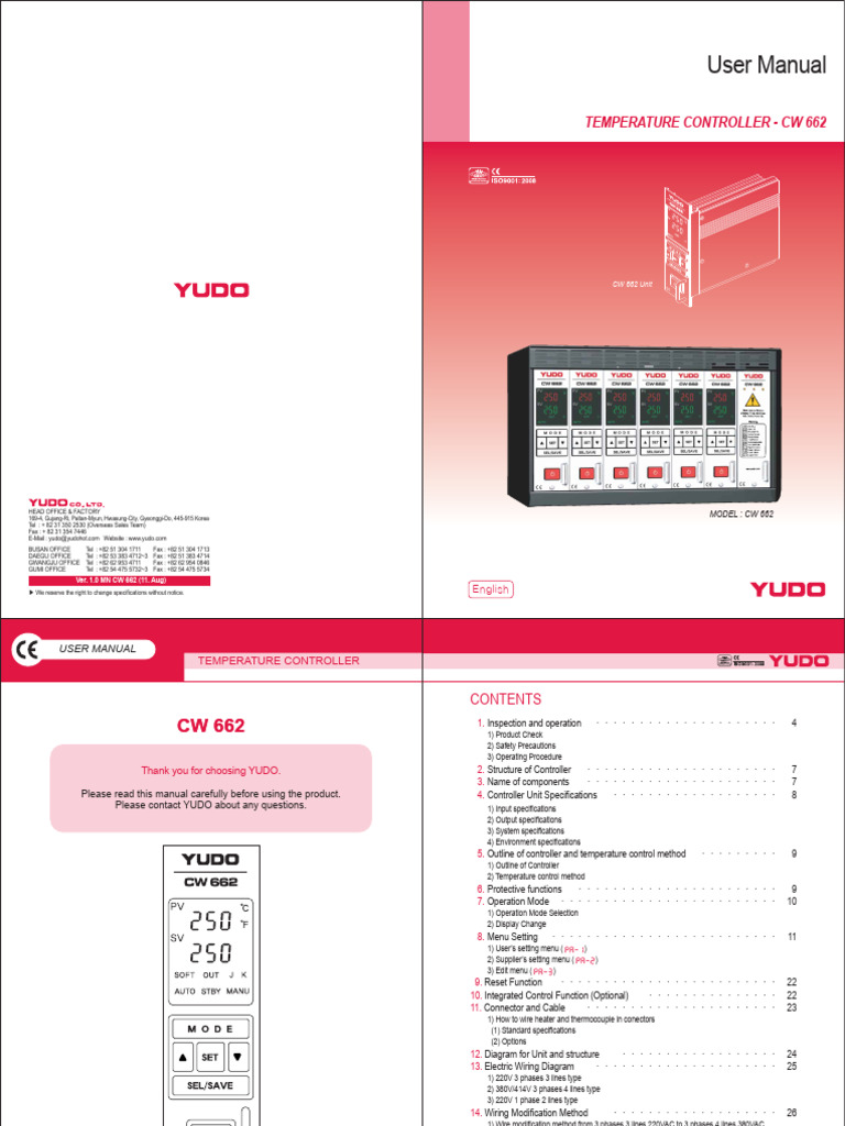 Yudo CW 662 Mn1.0-English | PDF | Electrical Connector | Thermocouple