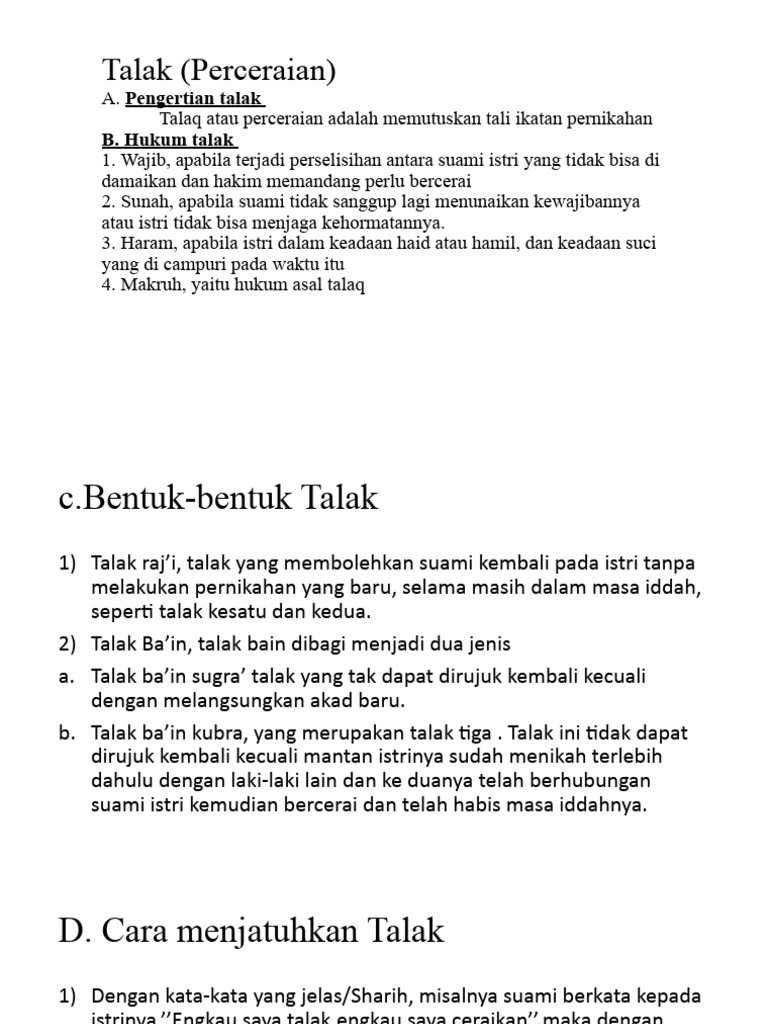 Hukum Dan Jenis Talak Dalam Islam Pdf 