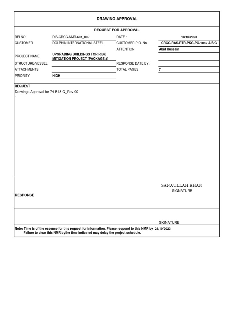 NMR-601 Approval Request for Upgrades | PDF