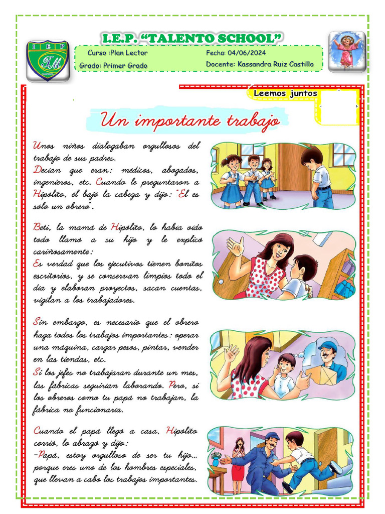 Plan Lector Primer Grado 2024 | PDF | Salud y bienestar