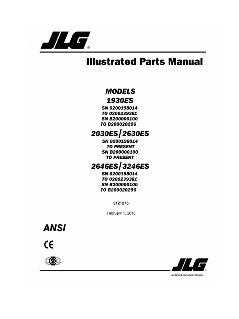 JLG 2630ES Parts and Installation Guide | PDF | Electrical Connector | Axle