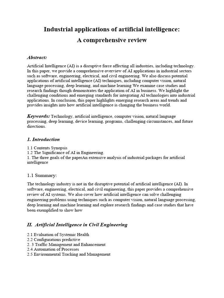 AI Applications in Industrial Sectors | PDF | Artificial Intelligence ...