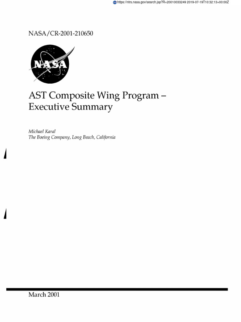 NASA Composite Wing Program Summary | PDF | Composite Material | Airplane