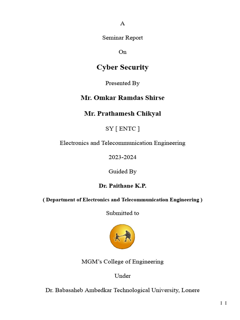 Report On Cyber Security | PDF | Security | Computer Security