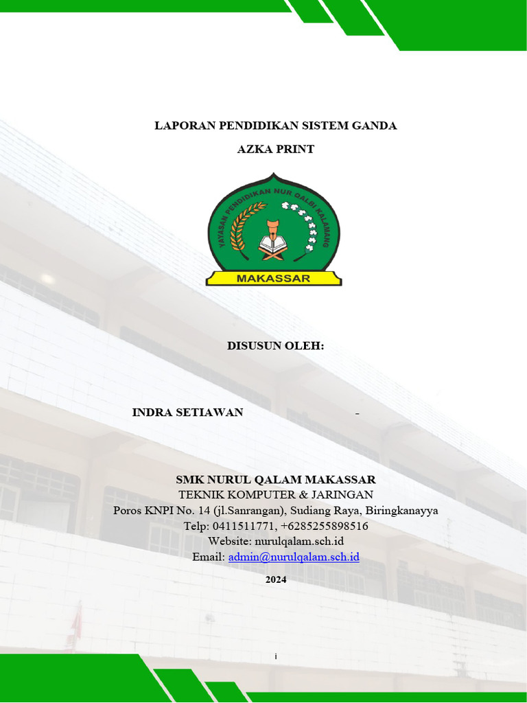 Laporan PSG Indra Setiawan di AZKA PRINT | PDF | Karier & Perkembangan ...
