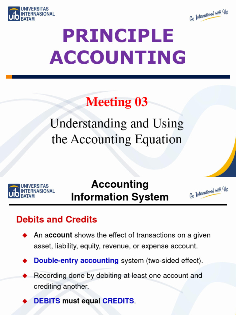 PA1 - Meeting 03 - Accounting Equation | PDF | Debits And Credits | Money