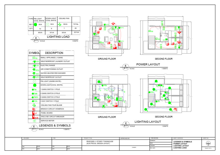 Electrical Design Layout for Townhouse | PDF | Equipment | Machines