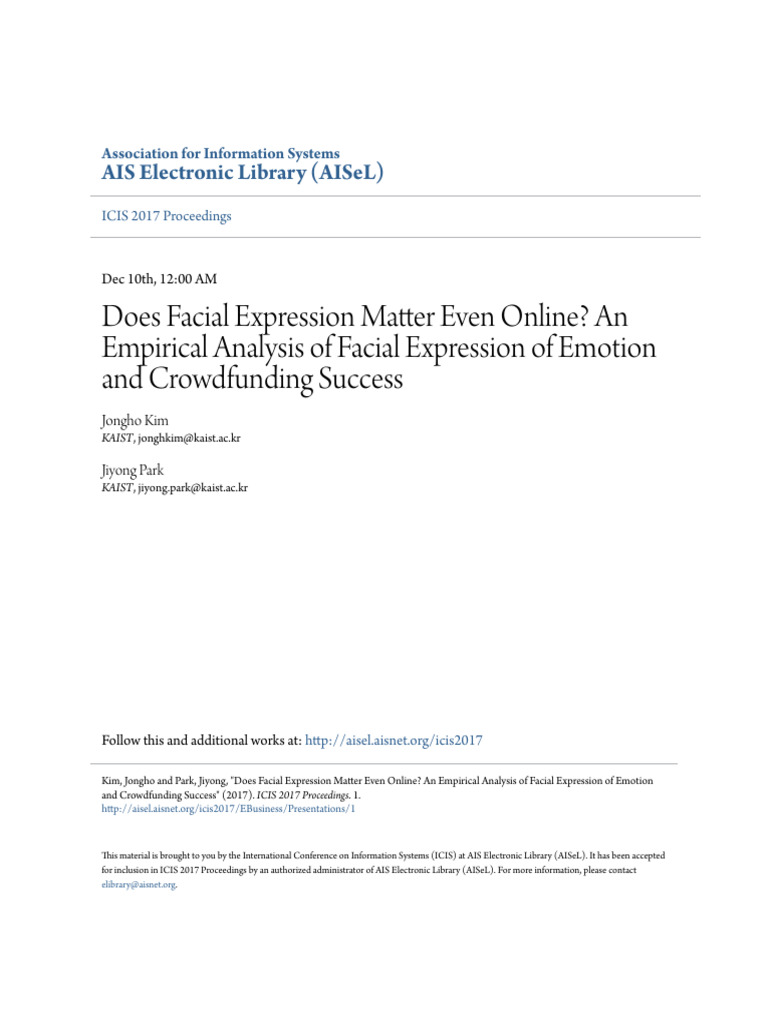 Facial Expressions and Crowdfunding Success | PDF | Machine Learning ...