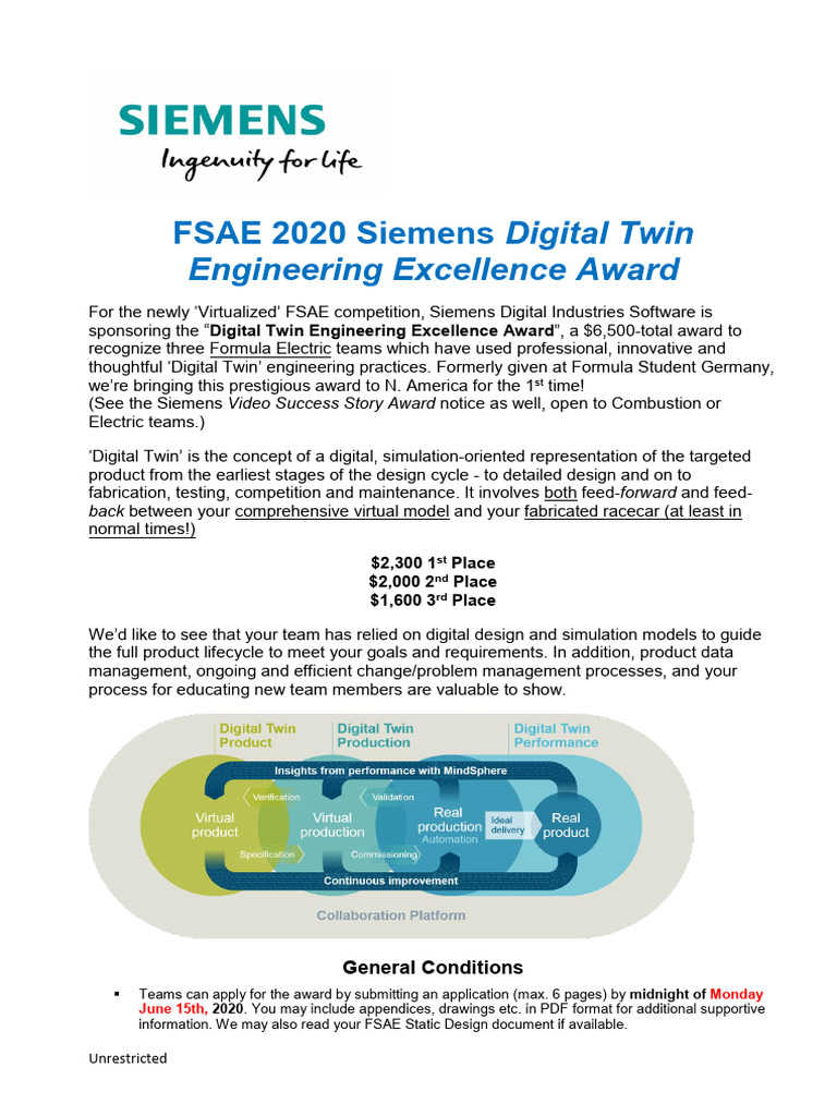 Digital Twin Excellence Award 2020 | PDF | Simulation | Computer Aided ...