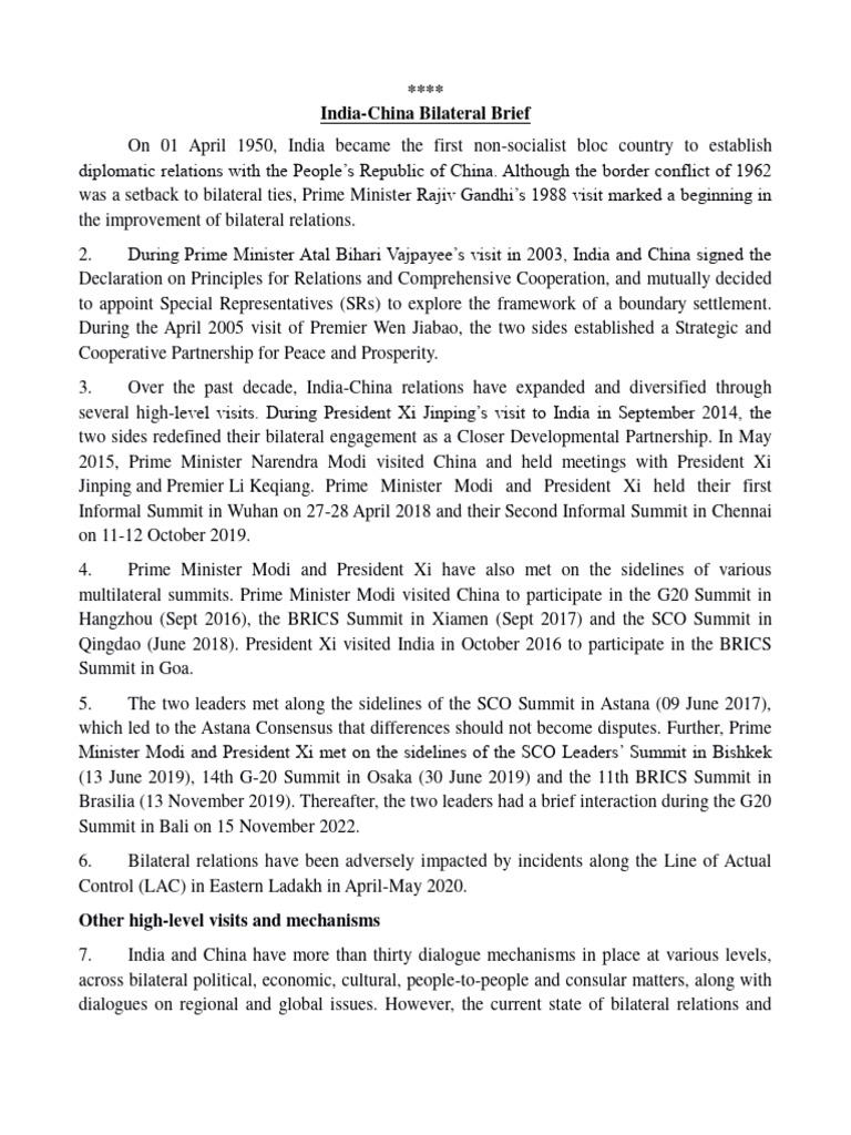 Bilateral Brief Updated 21 August 2023 | PDF | International Relations ...