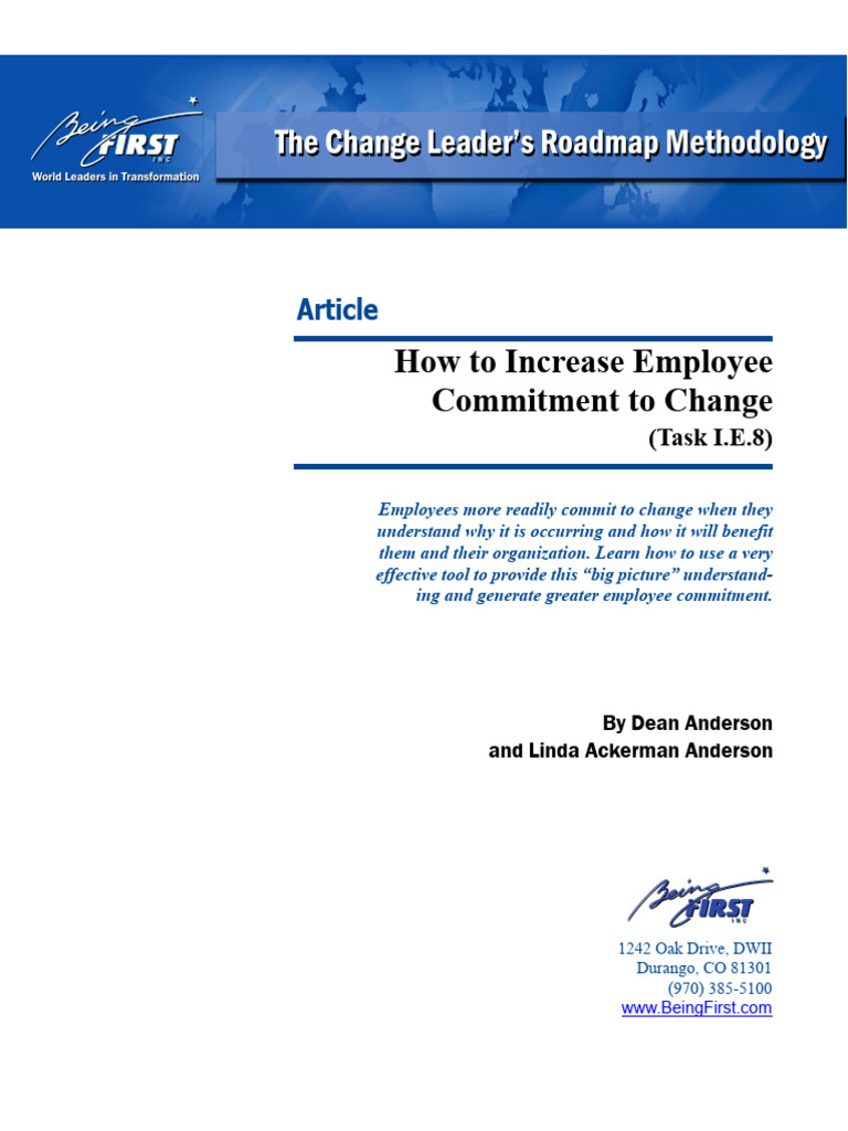AR PDF HowToIncreaseEmployeeCommitmentToChange 091124 | PDF | Change ...