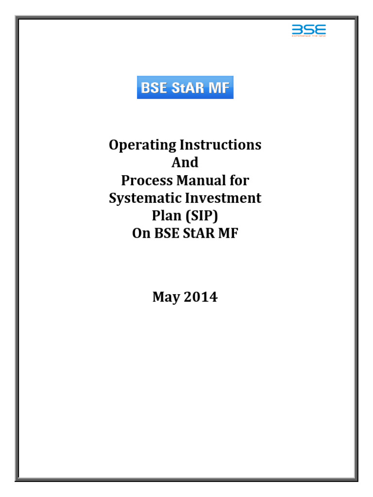 BSE StAR MF SIP Operating Manual | PDF | Session Initiation Protocol ...