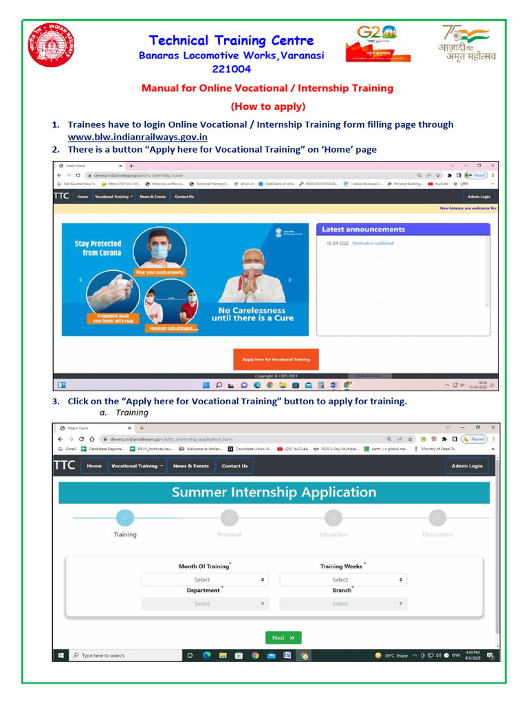 How To Apply Vocational Training Form 2023 | PDF | Career & Growth ...