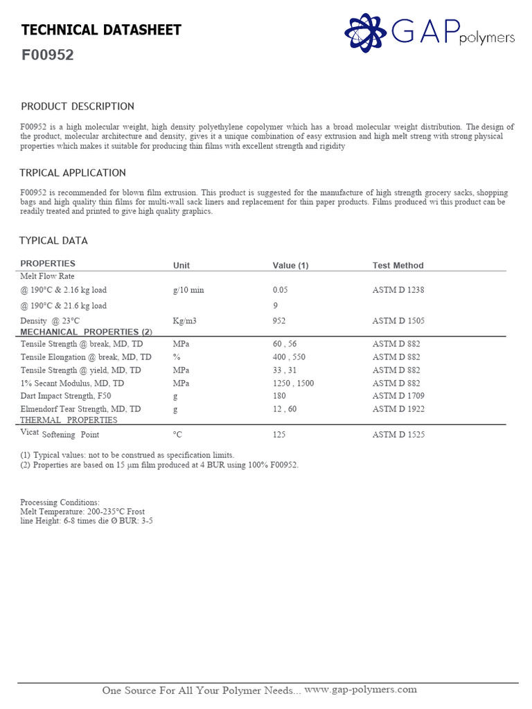 Technical Datasheet: Product Description | PDF