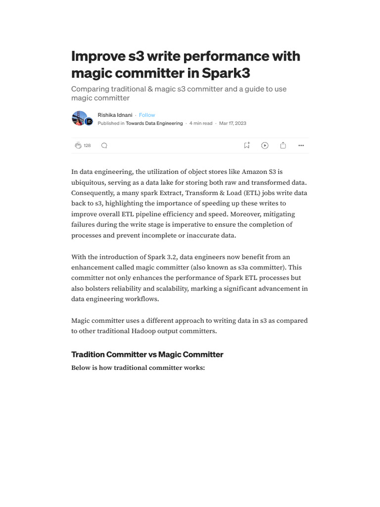 Enhancing S3 Writes with Magic Committer | PDF | Apache Spark ...
