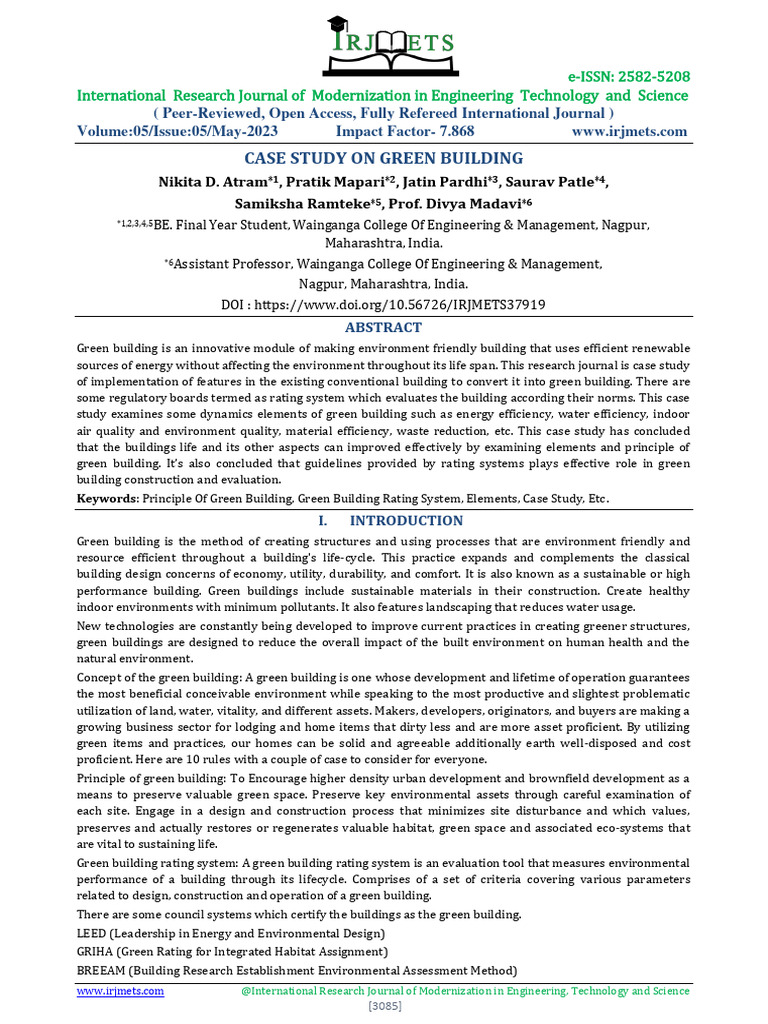 Case Study on Green Building Practices | PDF | Green Building ...
