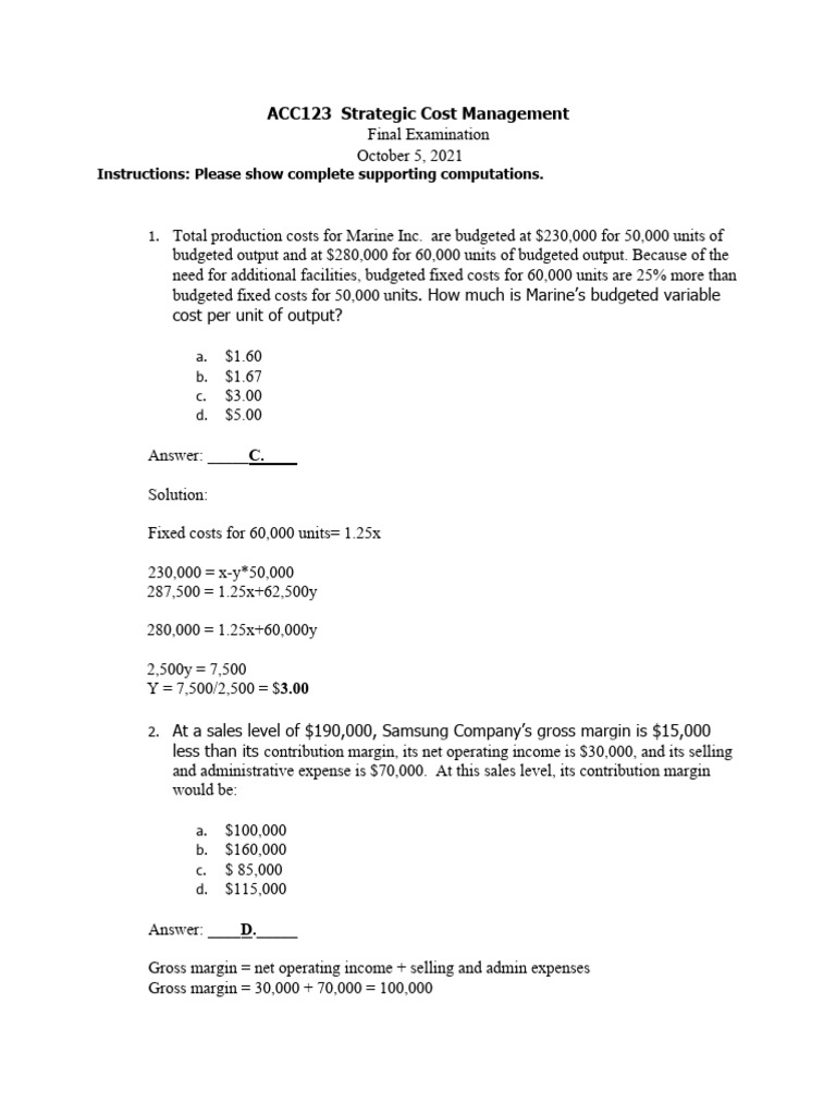 Rubica acc123 final exam pdf net present value business economics