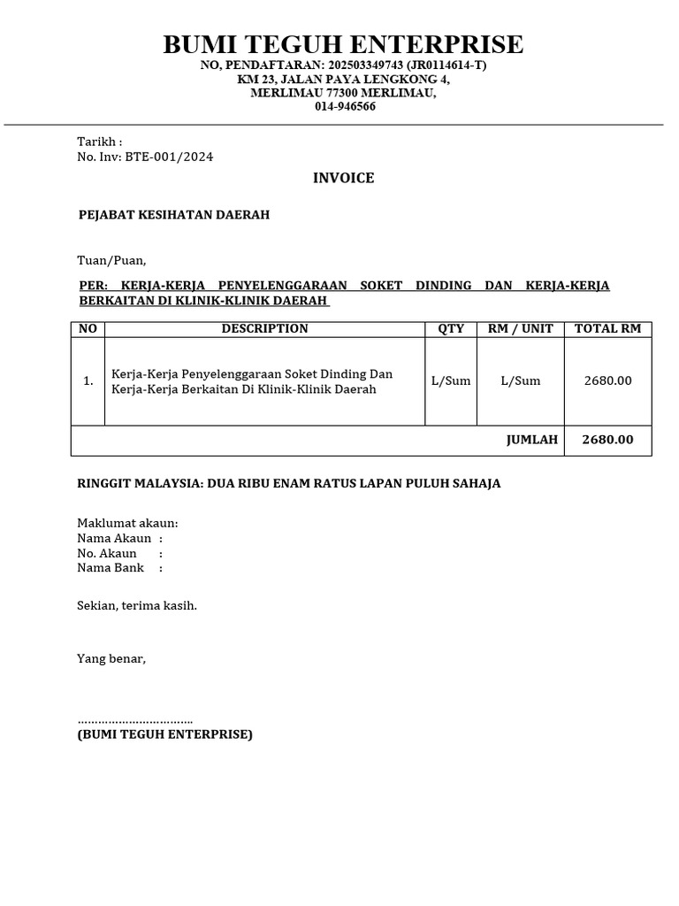 CONTOH INVOICE | PDF