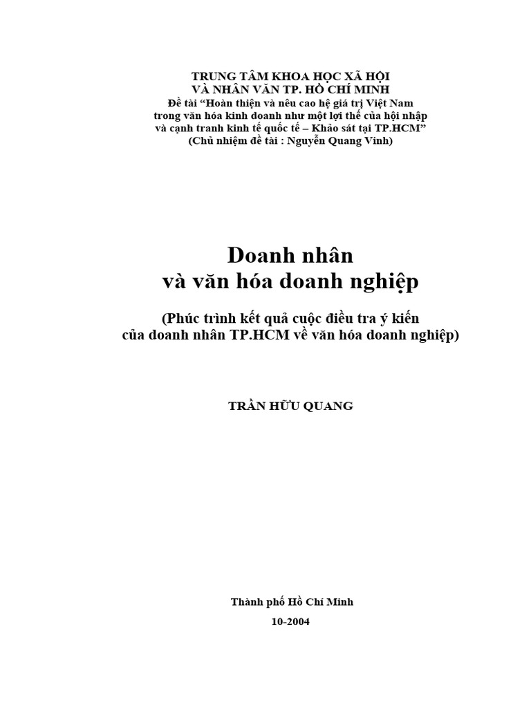 Doanh Nhan Va Van Hoa Doanh Nghip BN P | PDF
