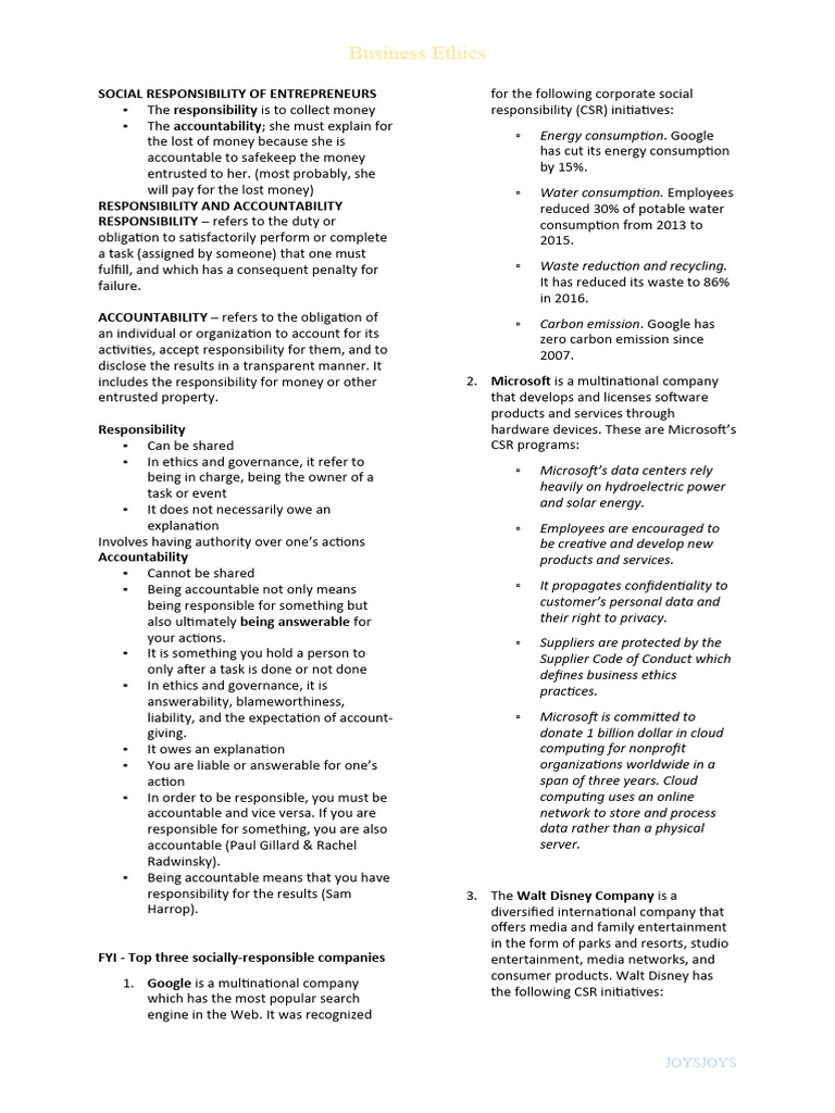 Business Ethics and Social Responsibility | PDF | Copyright | Employment