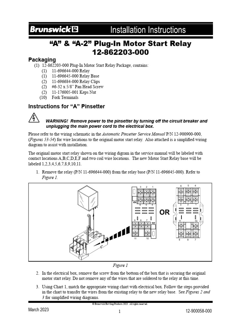 A & A-2 Motor Start Relay Installation Guide | PDF | Relay | Electrical ...