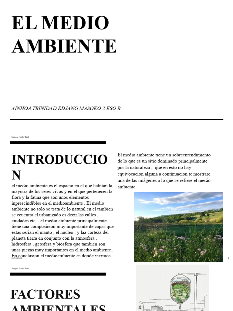 Importancia del Medio Ambiente y Su Cuidado | PDF | Entorno natural ...