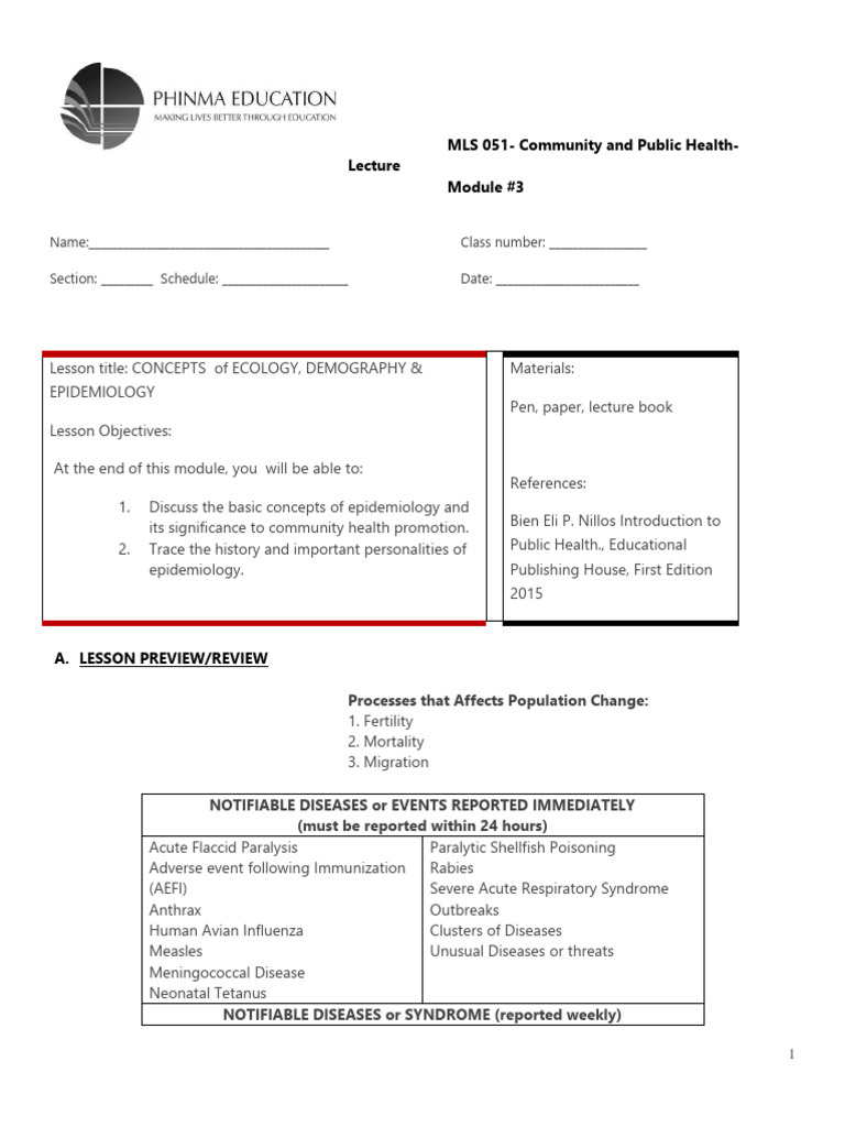 3rd Sas Module Pdf Infection Epidemics
