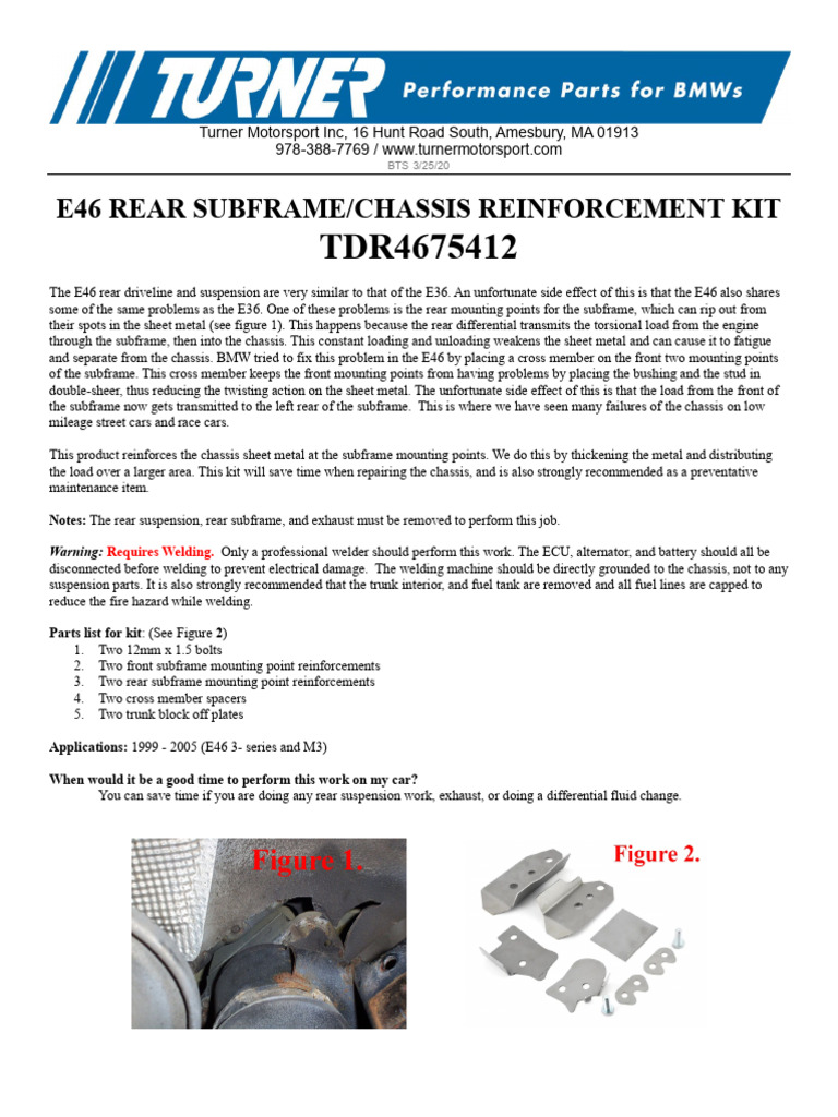 E46 Subframe Reinforcement Guide | PDF | Sheet Metal | Welding