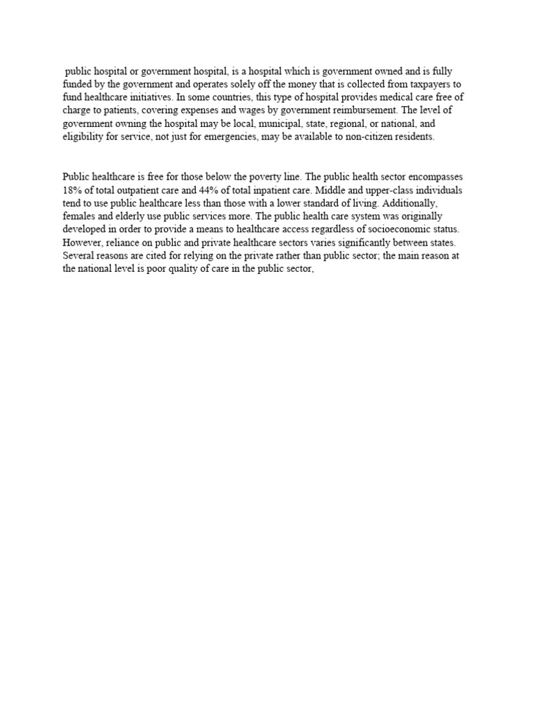 Understanding Public Hospitals and Healthcare | PDF | Social Science