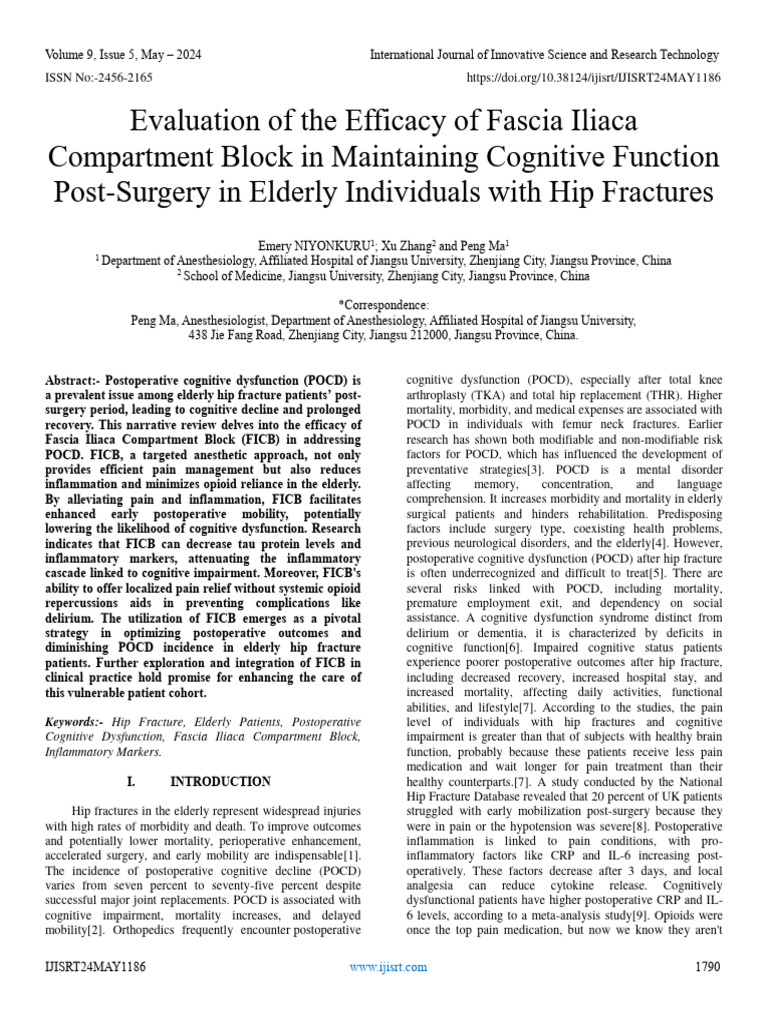 Evaluation of the efficacy of fascia iliaca compartment block in