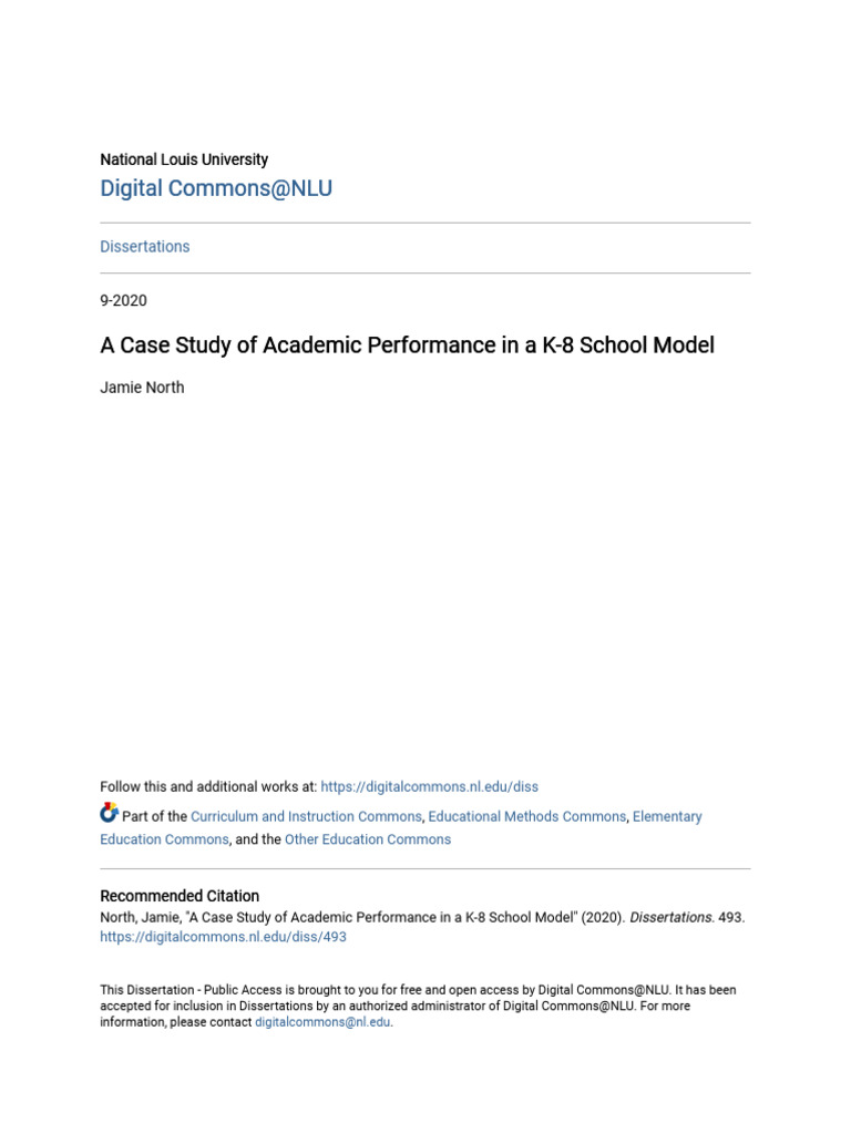 A Case Study of Academic Performance in A K-8 School Model | PDF ...