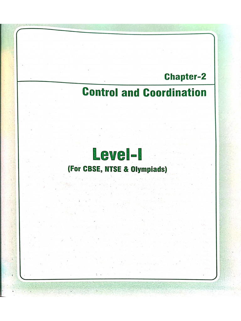 Control and Coordination X | PDF