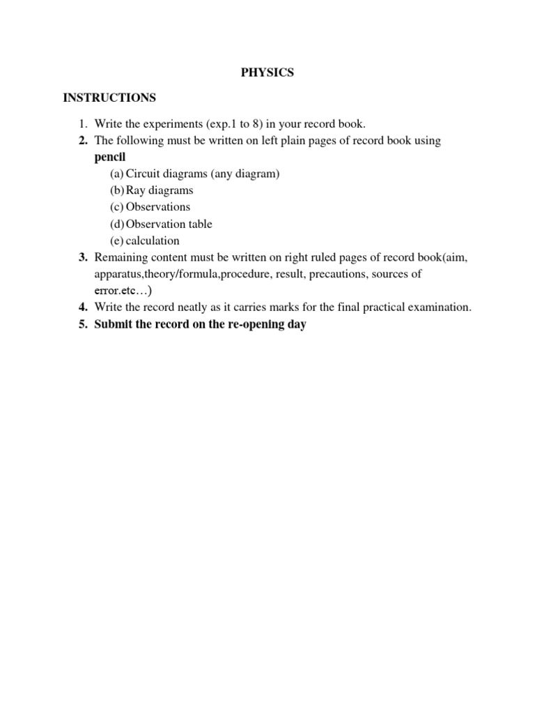Physics Practical Record Guidelines | PDF | Optics | P–N Junction