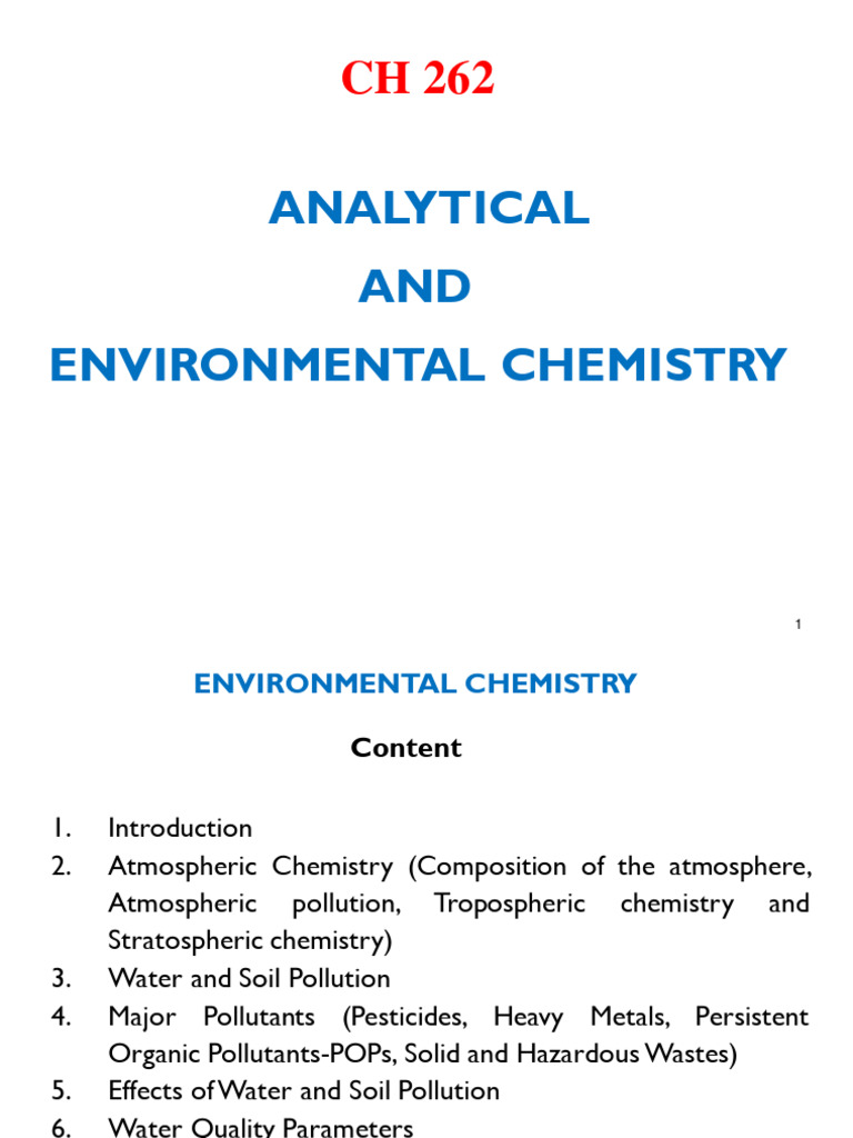 Environmental Chemistry Overview | PDF | Atmosphere Of Earth | N Ox