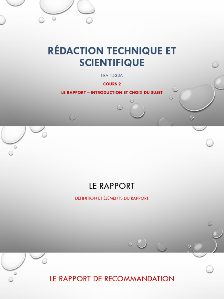 Introduction au Rapport et Choix du Sujet | PDF