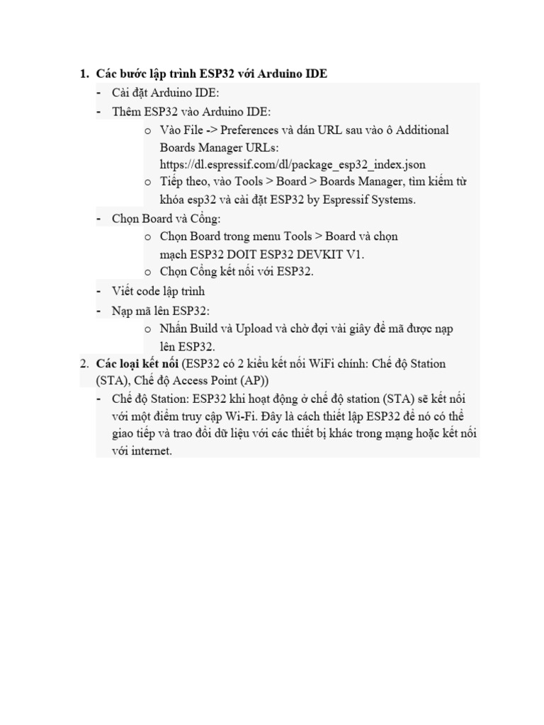 Lập trình ESP32 với Wifi | PDF