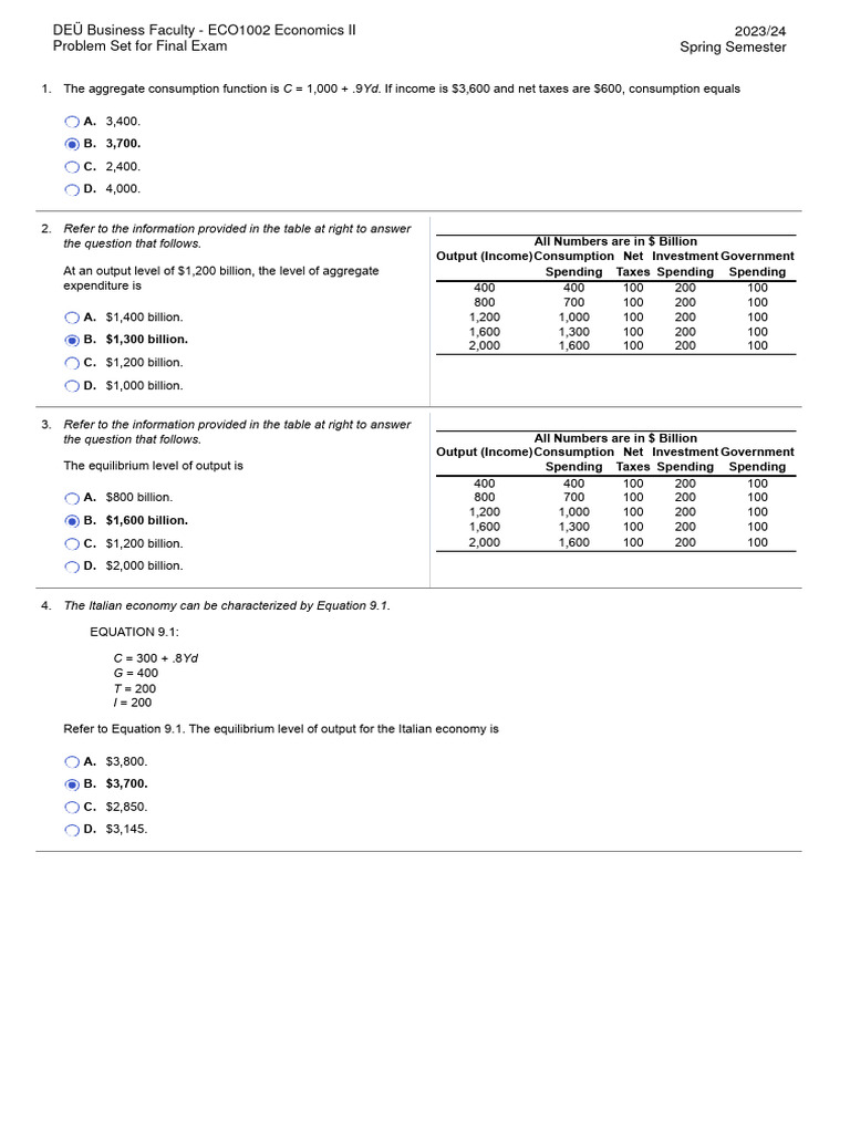 Problem Set 2 Answers Pdf Interest Rates Interest