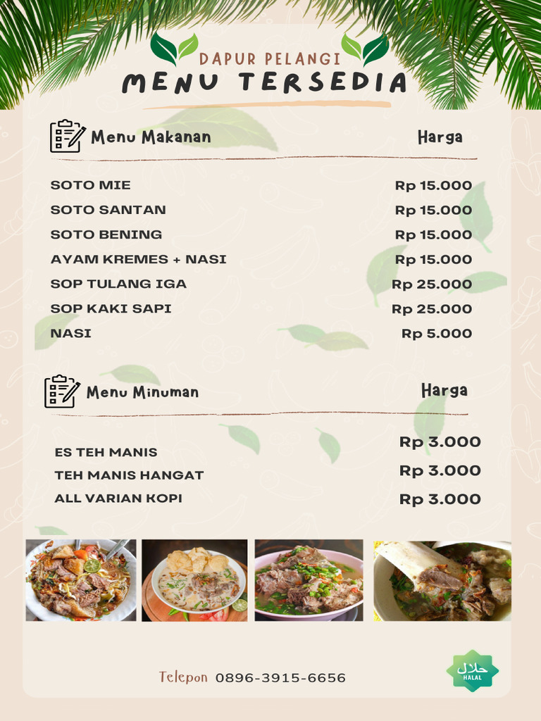 Krem Sederhana Makanan Warung Menu Potret | PDF