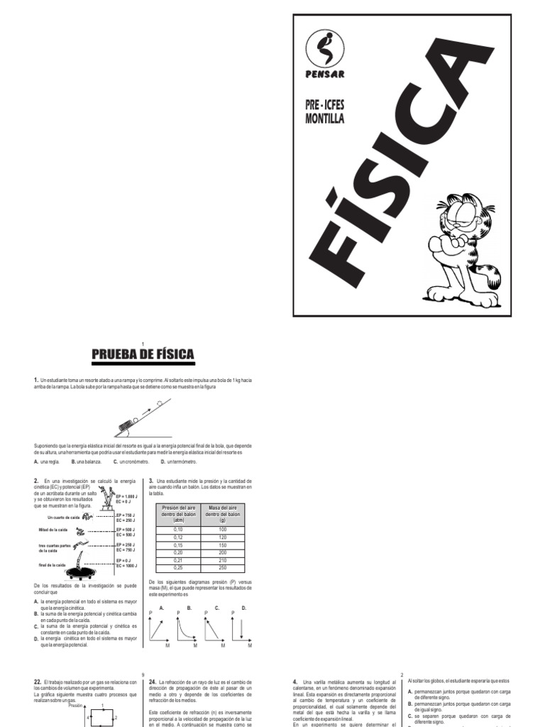Fisica - Garfield - s2.Cdr | PDF | Fricción | Refracción