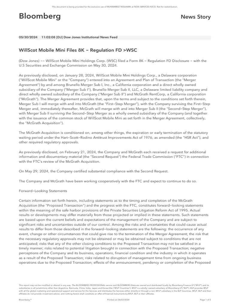 Willscot mobile mini files k pdf federal trade commission