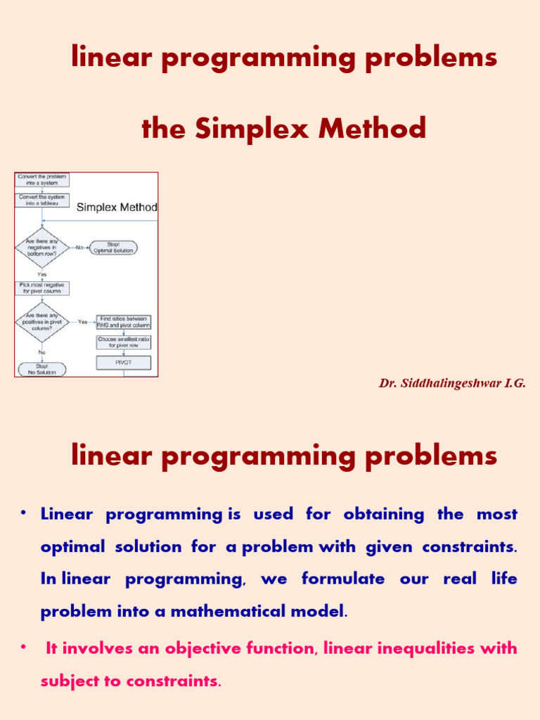 The Simplex Method - 01 | PDF | Linear Programming | Computational Science