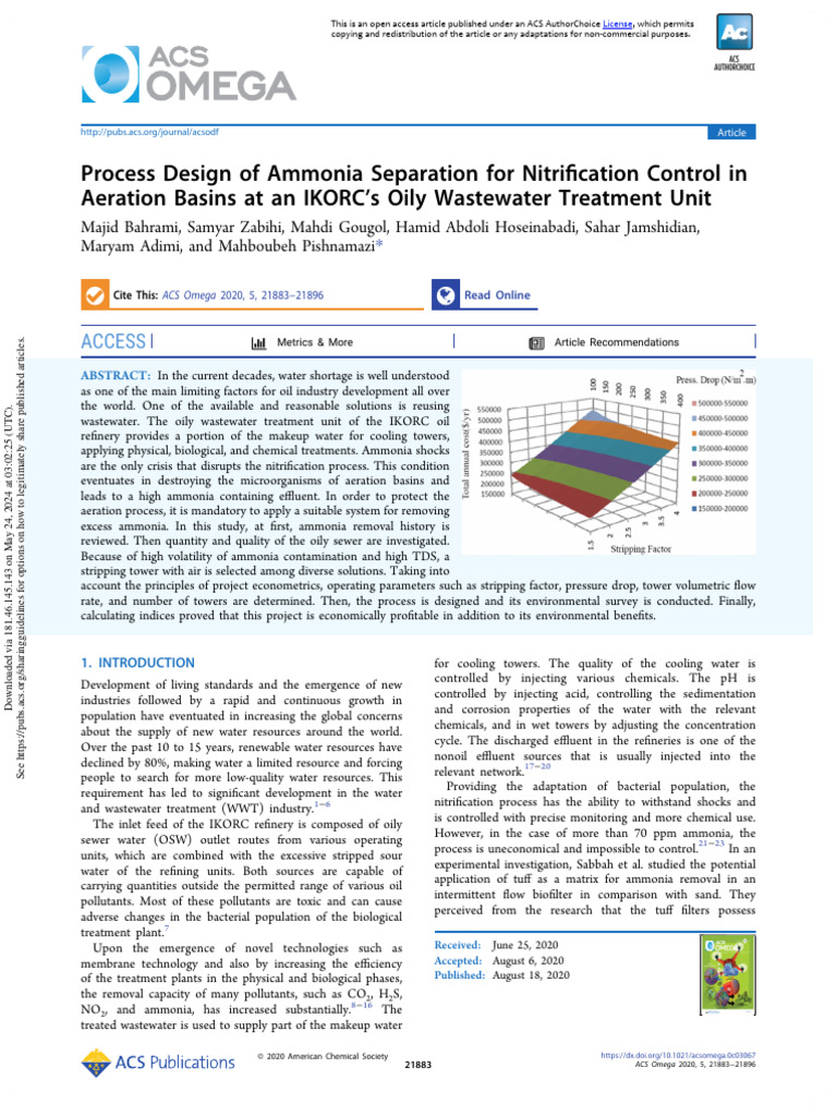 Bahrami Et Al 2020 Process Design of Ammonia Separation For ...