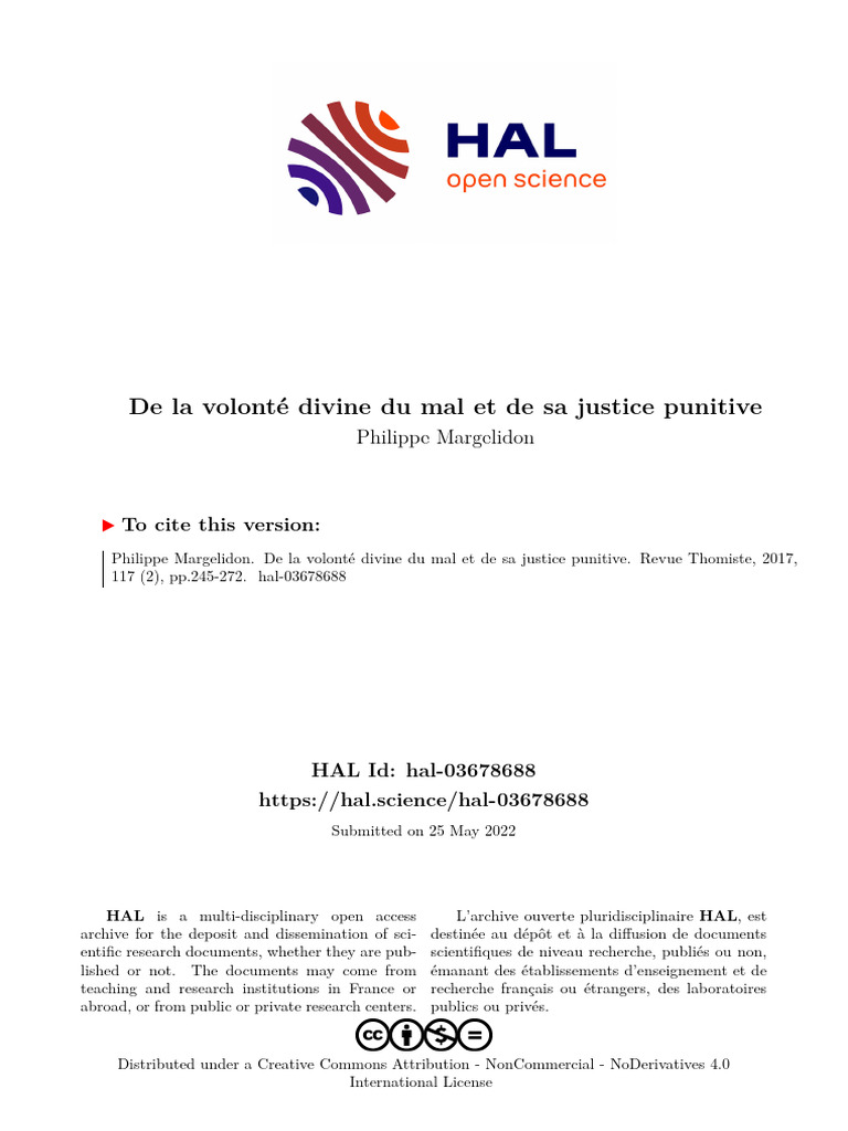Volonté divine et justice punitive de Dieu | PDF | Mal | Dieu