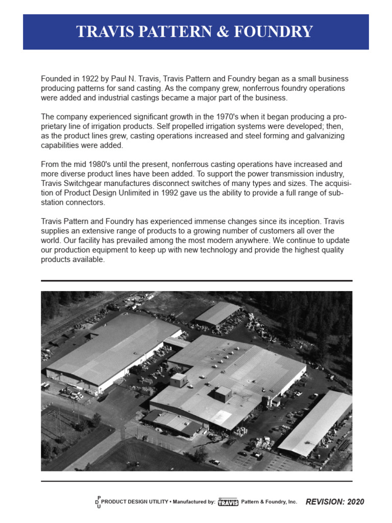 Travis Pattern & Foundry Product Catalog | PDF | Pipe (Fluid Conveyance ...