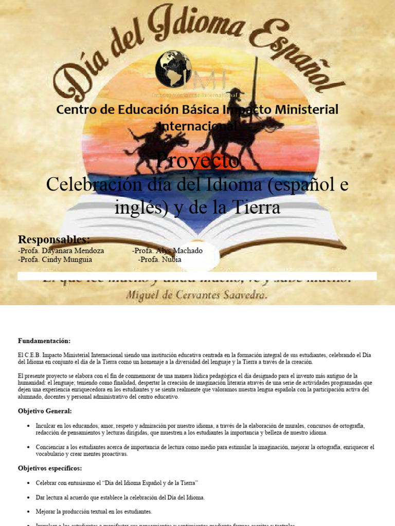 Celebración del Día del Idioma Español | PDF | Lengua española | Reciclaje